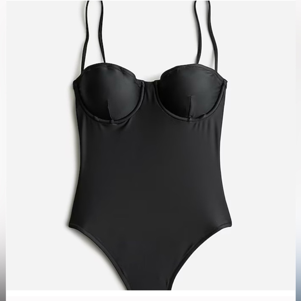J. Crew Black Underwire One-Piece Swimsuit